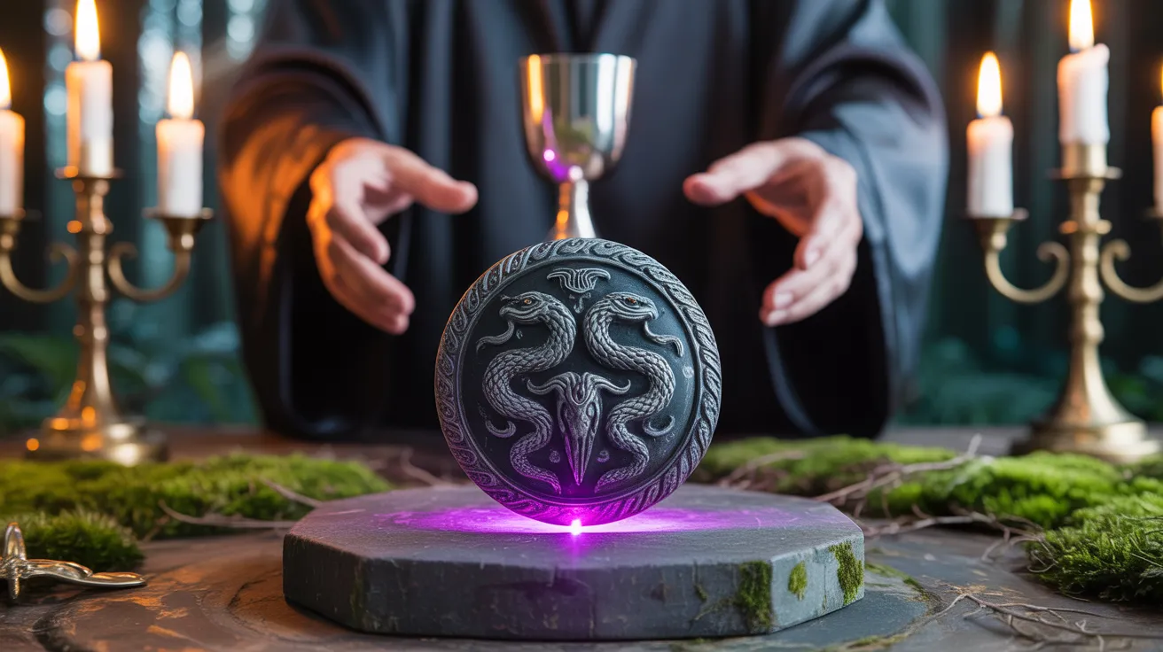Can You Anoint a Corrupted Amulet? Unraveling the Mystical and Symbolic Power — a ritual scene with a glowing corrupted amulet, candles, and a cloaked figure