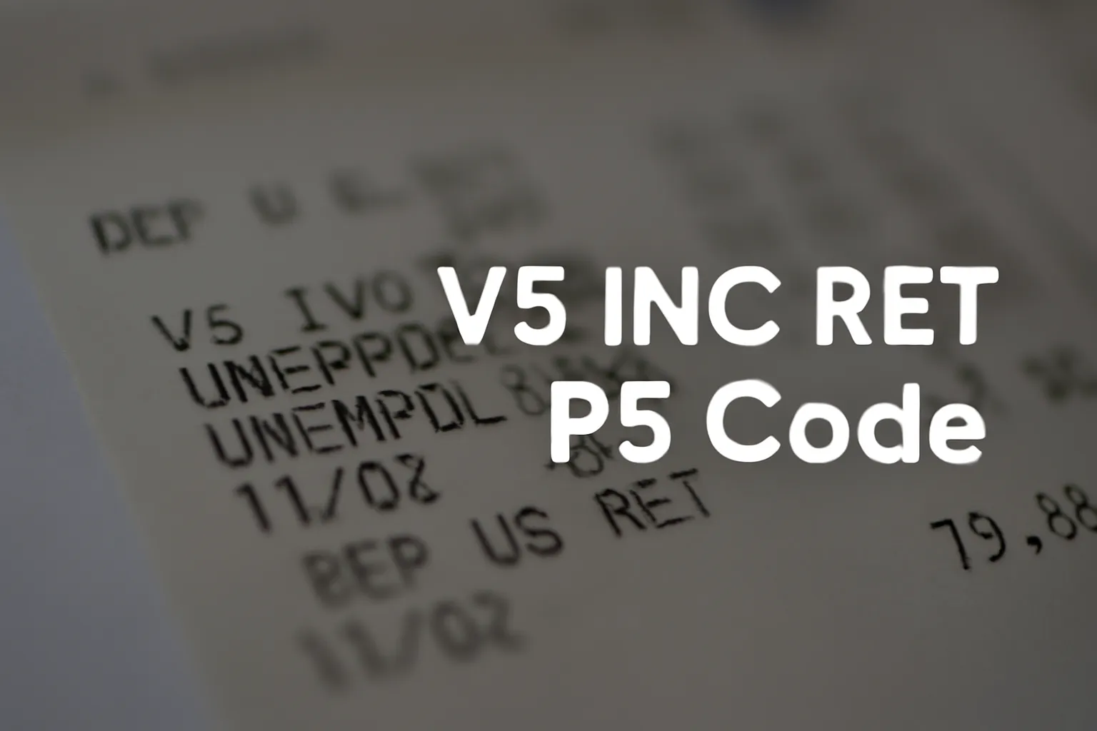 V5 INC RET PS Code